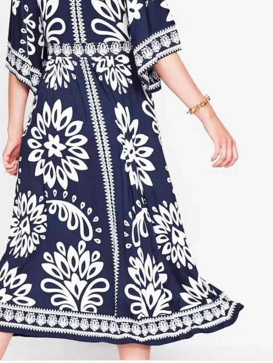 Boden Blue Maya Kimono Jersey Maxi Dress Size 6 - Picture 2 of 4